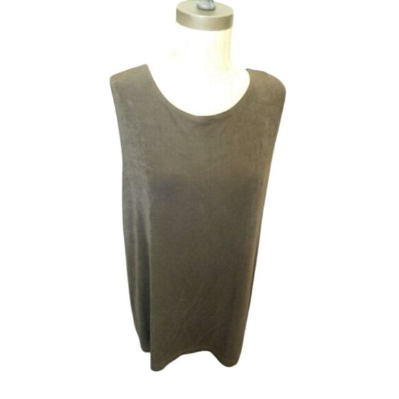 Chico's Size XL (3) Brown Slinky Stretchy Travelers Tank Style Top - Picture 1 of 2